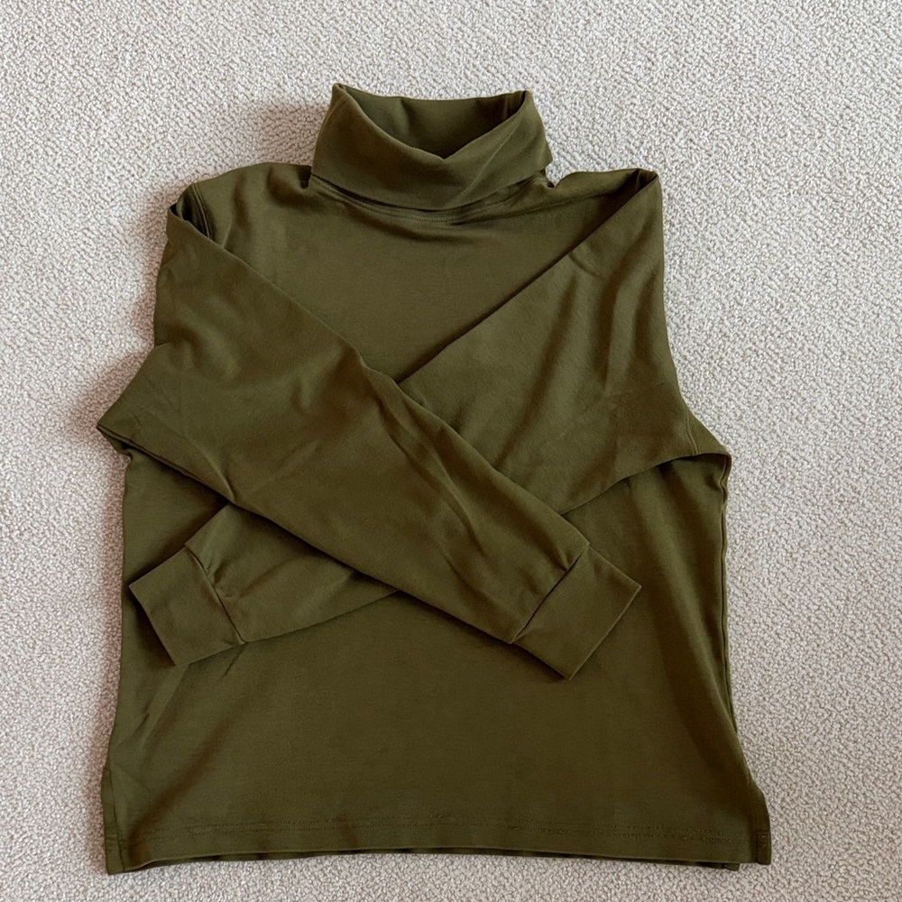 Pima Cotton Olive Turtleneck Peruvian Connection - image 1